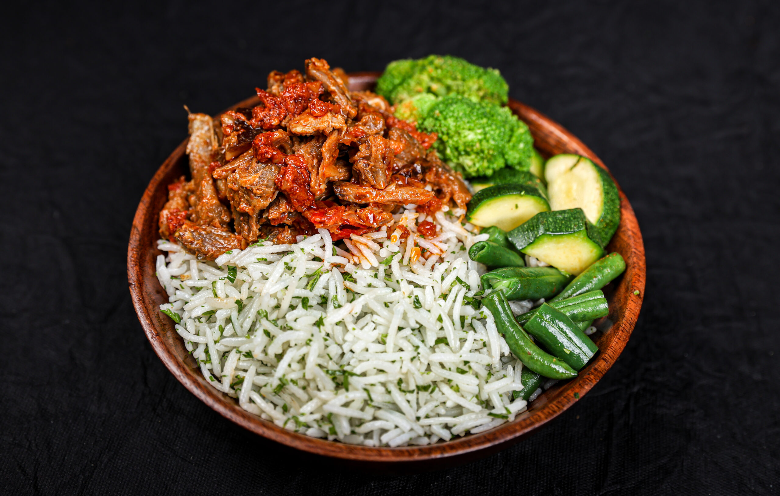 Smoked Suya Paneer with Lime and Herb Rice Bowl with Nigerian peanut spice paneer and pepper sauce – Tavora