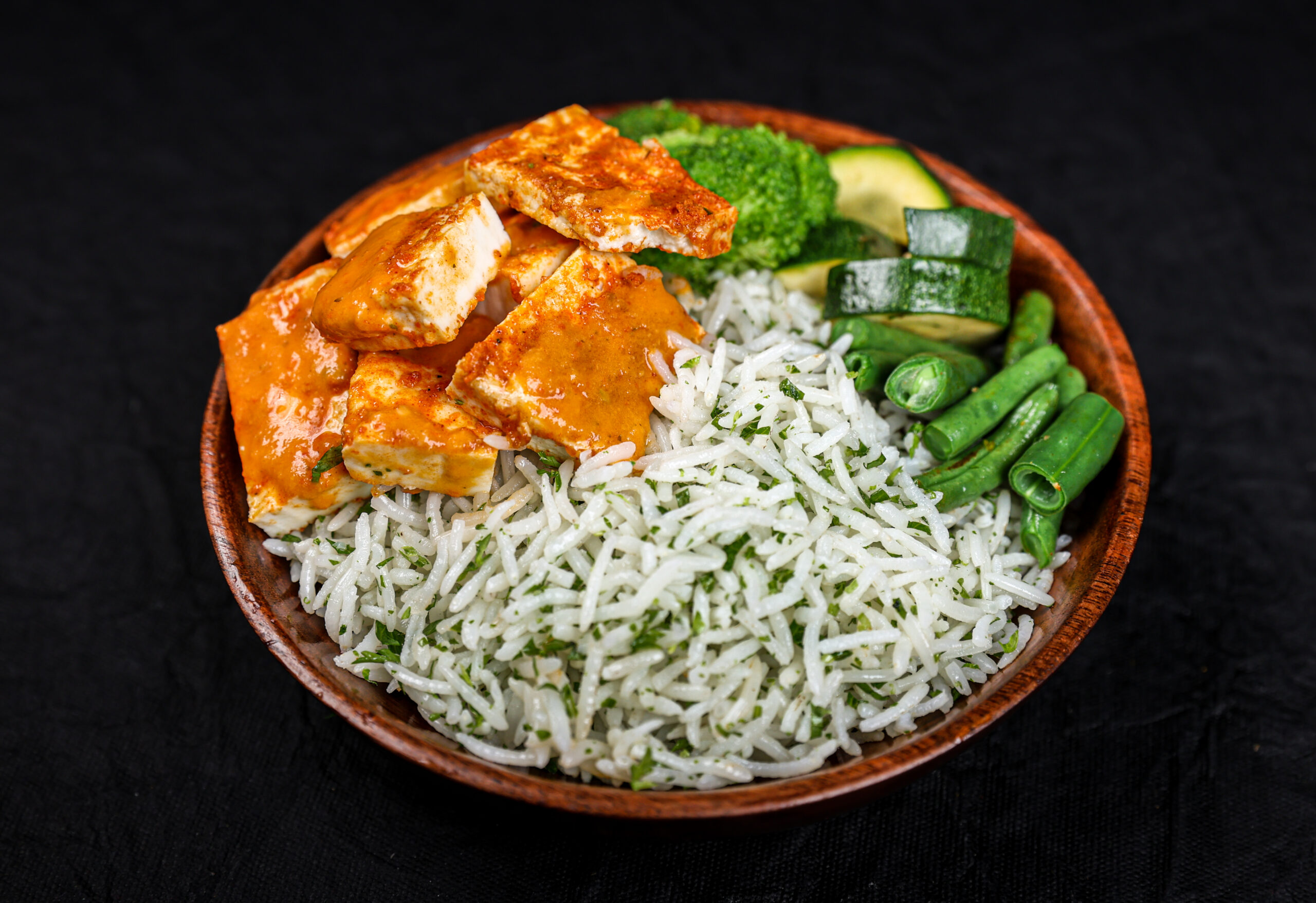 Smoked Boston Pork Chili with Herb Garlic Rice Bowl with chili garlic pork and Libyan chili sauce – Tavora Bandra West